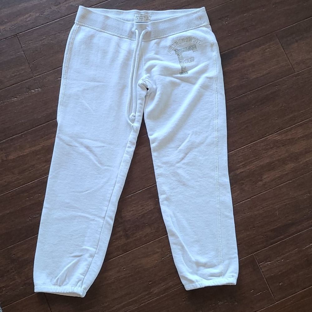 Abercrombie white sweatpants/jogger